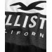 Hollister White, Heather Black And Black Applique Logo Graphic Tee